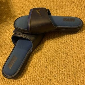 Blue Nike Slides/ Used